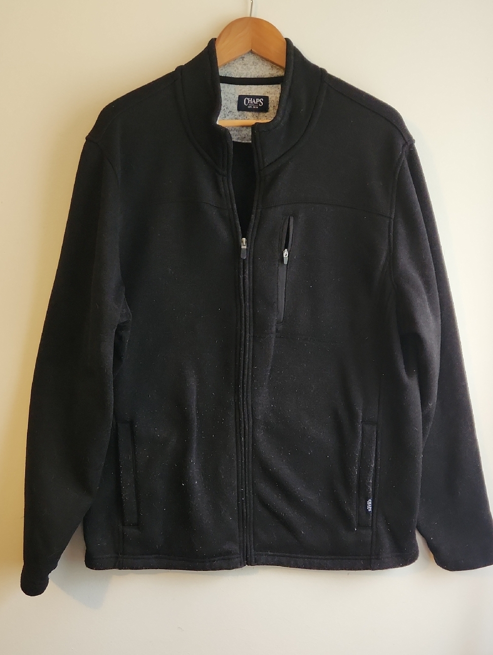 Black Chaps Full Zip Up Sweater